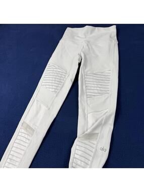Alo High Waist Moto Long Legging Alloy Matte/Panels Size Size S yoga Activewear